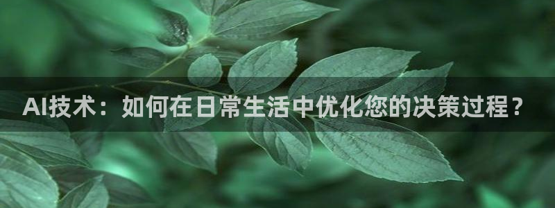 AI技术：如何在日常生活中优化您的决策过程？